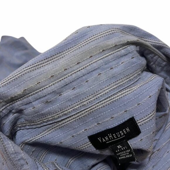 Men’s Y2K VanHeusen‎ Blue Cotton Button Down Shirt - Picture 4 of 4